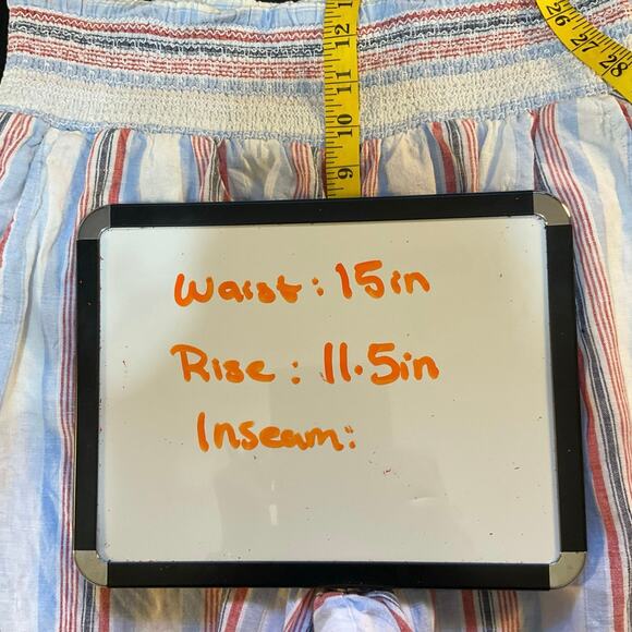 Crown & Ivy White and Blue Stripe Wide Leg Linen  Pants Size 1X - Picture 6 of 7